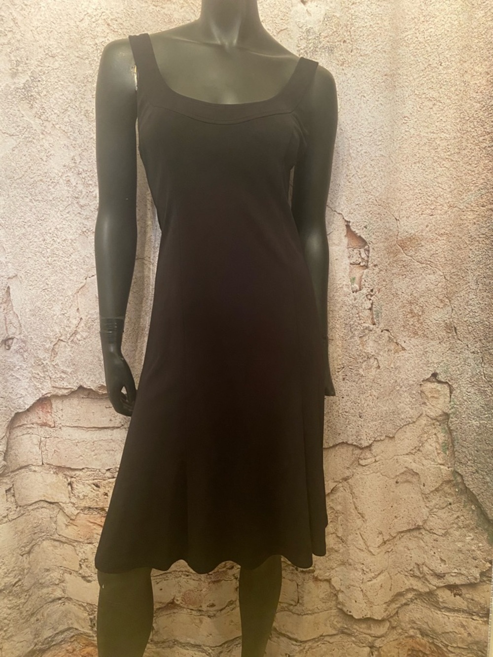 Ralph Lauren Black Scoop Neck Flare Dress